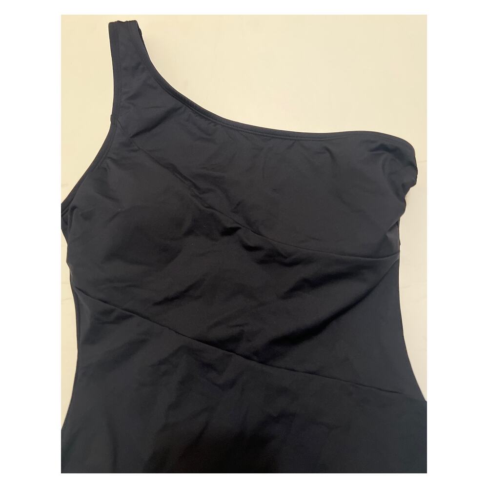 Reverie Land One Shoulder Slim & Sculpt One Piece Swimsuit Black NWT Size M - Picture 5 of 9